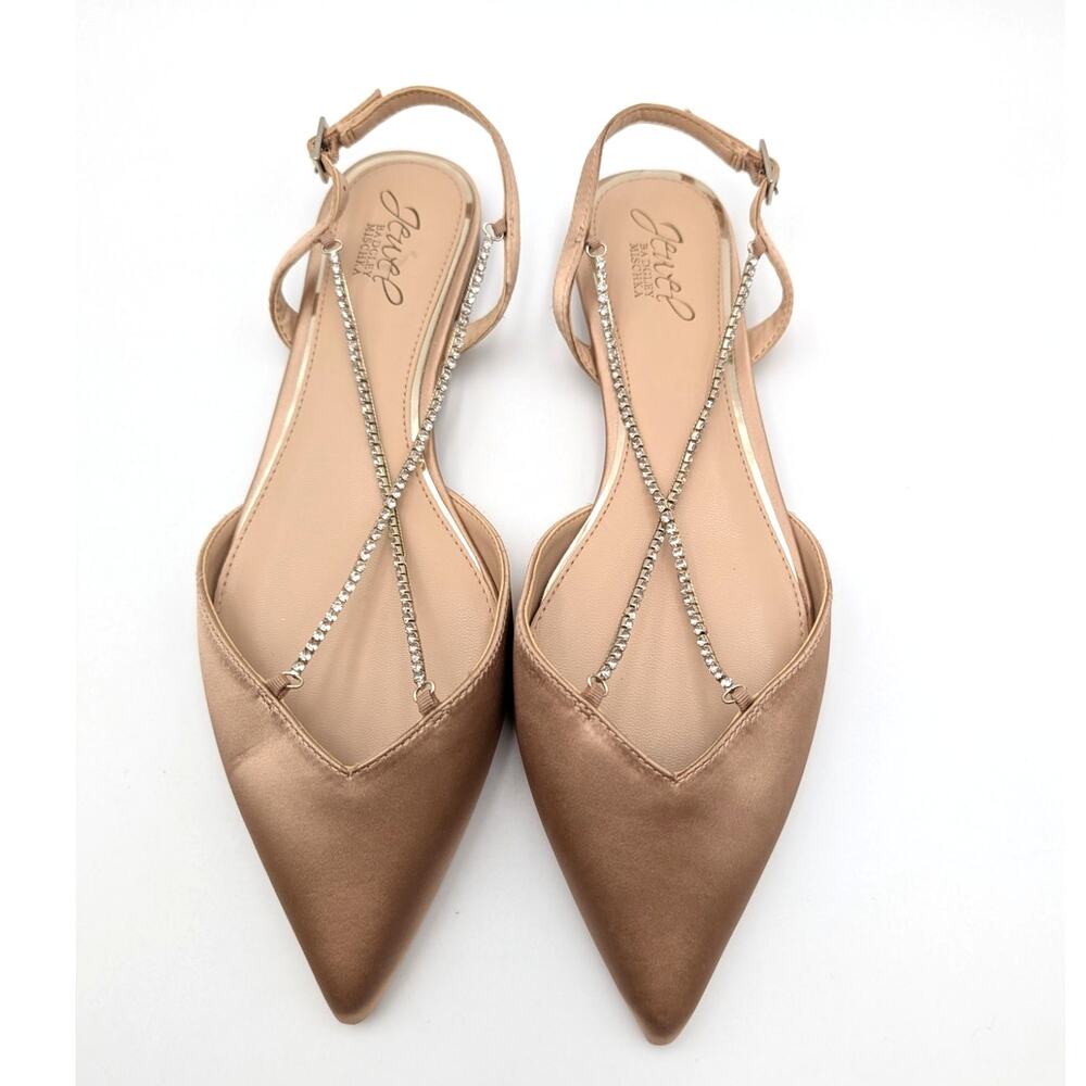 Jewel Badgley Mischka Alanna Ballet Flats Women's Almond Nude Size US9M EU40 - Picture 3 of 11